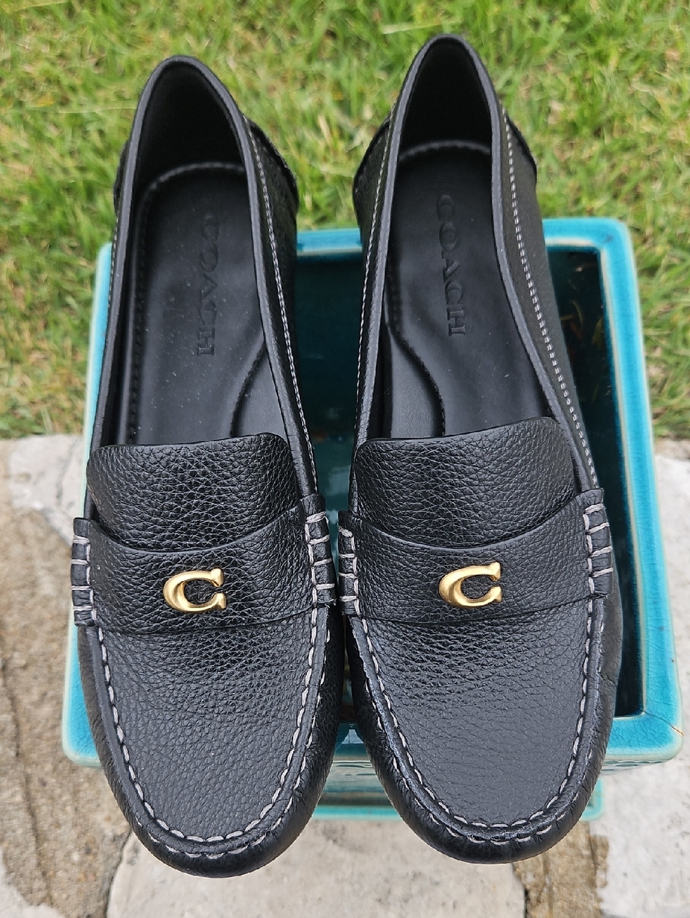 Coach Sculpted C Leather Driver Loafer
